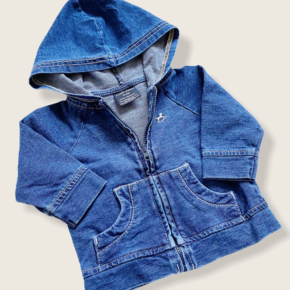 Faded Glory 0-3M Denim Cotton Hoody